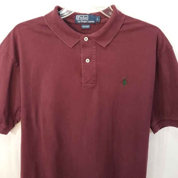 Polo Ralph Lauren Polo Shirt Maroon Burgundy Large - Picture 15 of 16
